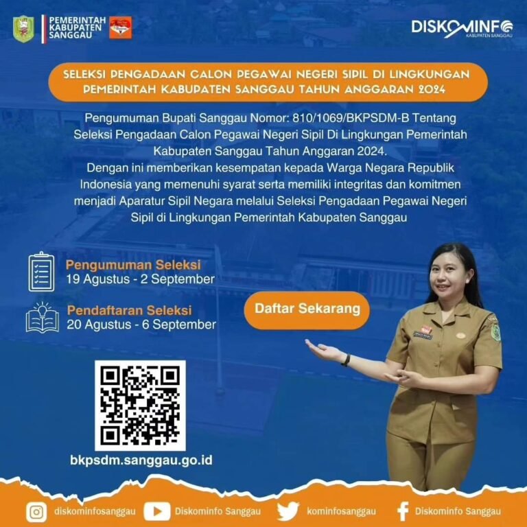 Pemerintah Kabupaten Sanggau Buka Seleksi Pengadaan CPNS Tahun Anggaran 2024