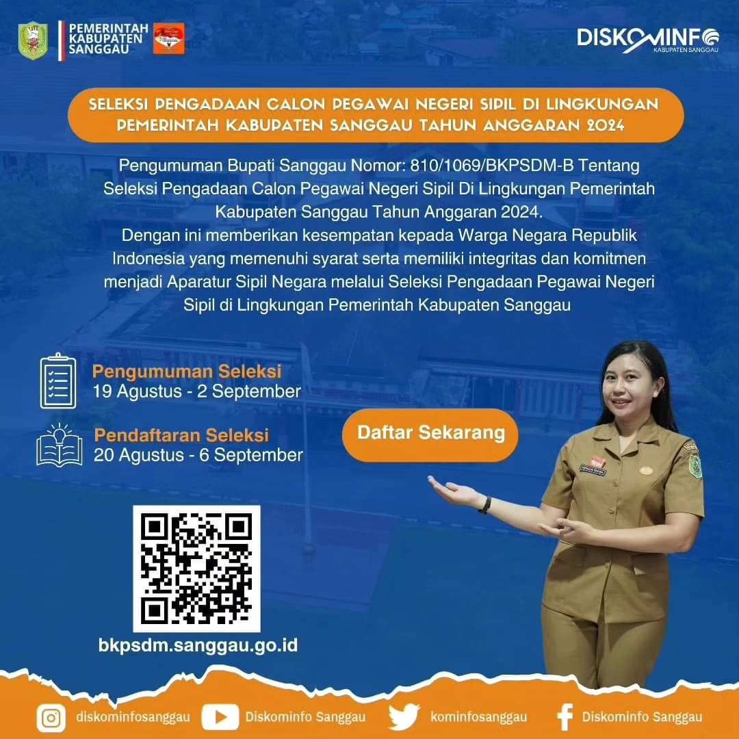 Pemerintah Kabupaten Sanggau Buka Seleksi Pengadaan CPNS Tahun Anggaran 2024