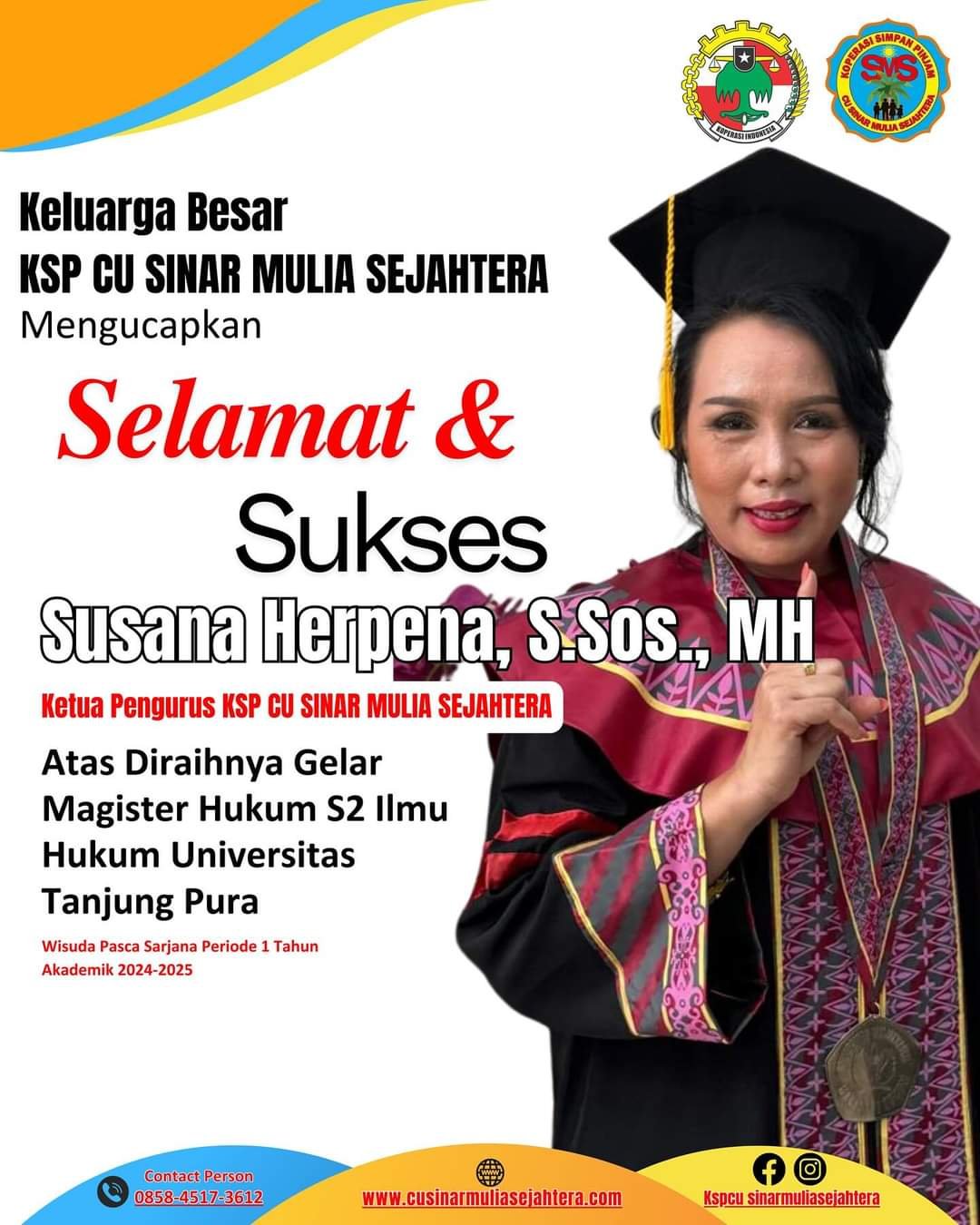 Biografi Susana Herpena, S.Sos putri daerah Mukok