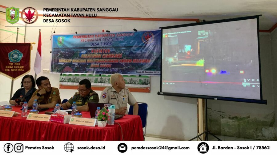 Simulasi tanggap bencana dan pembentukan forum relawan Desa Sosok