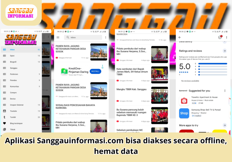 Aplikasi Sanggauinformasi.com bisa diakses secara offline, hemat data