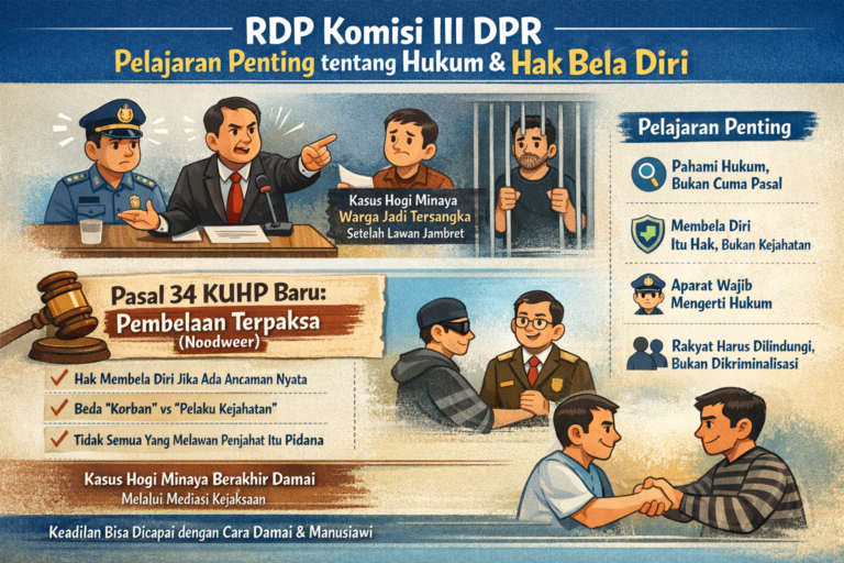 RDP Komisi III: Pelajaran Penting tentang Hukum dan Hak Bela Diri