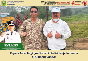 Kepala Desa Beginjan Sutardi Kerja Bakti di Simpang Ampar