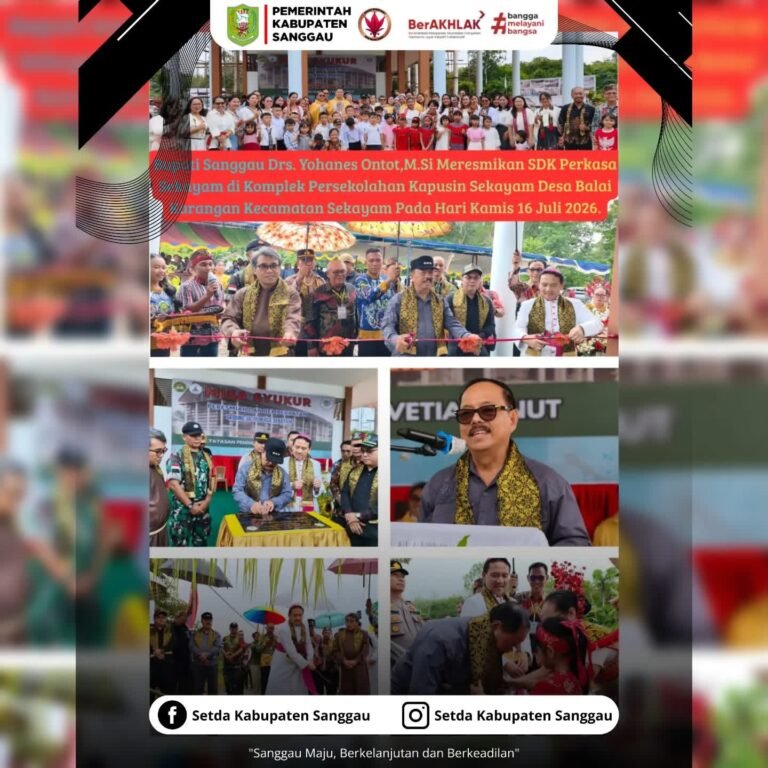Bupati Sanggau Resmikan SDK Perkasa Sekayam, Wujud Komitmen Tingkatkan Pendidikan di Wilayah Perbatasan